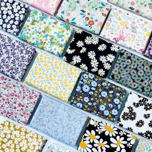 Cloth Make Bedding Pajamas Clothes Curtain Fabric 180g/m Twill Fresh Floral Pure Cotton 150cm X50cm Brocade Fabric Other Fabric