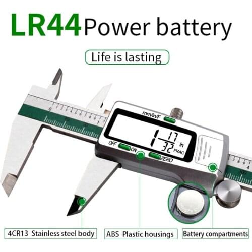 High-quality ET50 Green Stainless Steel Vernier Caliper with Score and Digital Display Portable High-precision Caliper