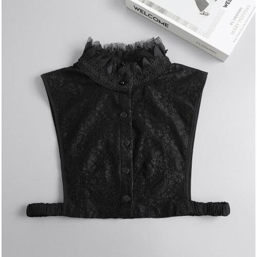 Women Chiffon Shirt Fake Collar Ladies Stand Ruffle Sweater Blouse False Collar Female Cotton Removable Detachable Collars