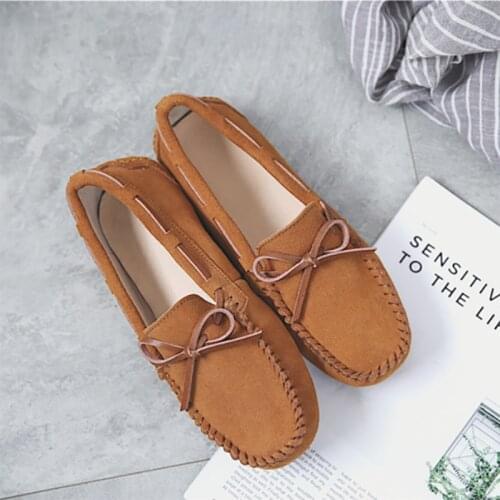 High Quality New Women Flats Genuine Leather Women Shoes Brand Driving Shoes Winter Spring Summer Women Casual Shoes34-43