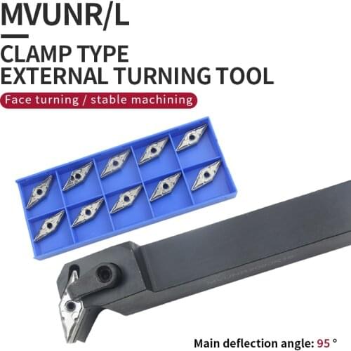 1pc MVUNL2020K16 MVUNR2525M16 External Turning Tool Holder VNMG Carbide Inserts MVUNR/L Lathe Cutting Tools Set