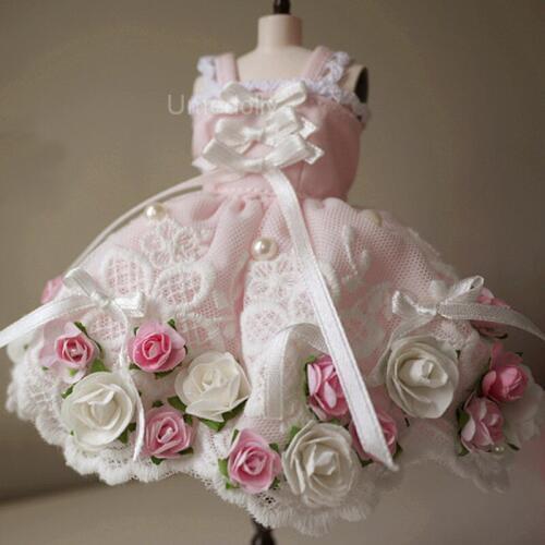 1PCS Handmade 1/6 Dolls Clothing Princess Pink Floral Dress for Blyth, Licca, Pullip Doll Clothes Accessories