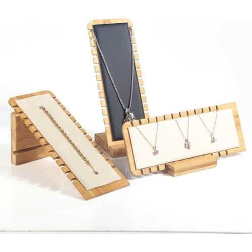 10*10*26cm Bamboo jewelry display stand detachable necklace pendant storage Wooden Multiple Necklace Easel Showcase Display Hold