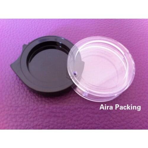 100pcs/lot 2G Round Empty Cosmetic Blusher Compacts, DIY Plastic Eyeshadow Powder Container, Nail Art Decorations Storage Box