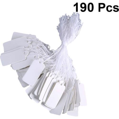 190PCS Good Quality Paper White Price Tags Price Labels Display Tags Marking Tags for Jewelry Wine Bottle Product Decoration A30