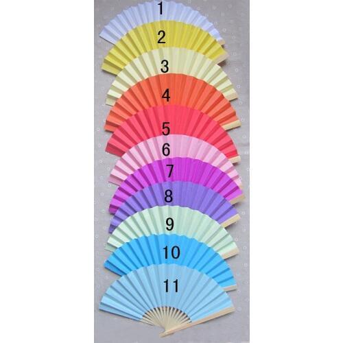 300 pcs/lot 23 cm Wedding White color Paper Hand Fan Wedding Party Decoration Promotion Favor lin4465