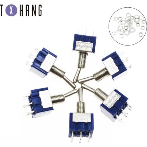 6Pcs ON-OFF-ON 6 Pin 3 Position Mini Latching Toggle Switch AC 125V/6A diy electronics