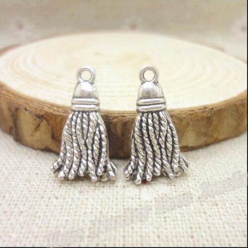 Free shipping! 50pcs Vintage Charms Broom Pendant Antique silver Fit Bracelets Necklace DIY Metal Jewelry Making