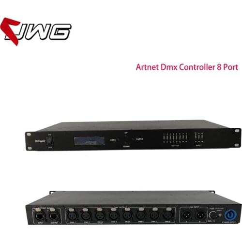 Free Shipping 8 Port Artnet Dmx Controller Converter Output 8x512 4096 Channels For Stage Dj Light Control