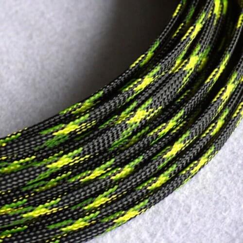 1-10M 4-16mm Black fluorescent yellow Cable Sleeves Snakeskin Mesh Protecting Nylon Tight PET Expandable Insulation Sheathing