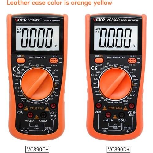 VC890C + VC890D Digitale Multimeter True Rms Condensator 2000 Uf 20A Ac Dc Spanning Stroom Capaciteit Tester Meter Backlight