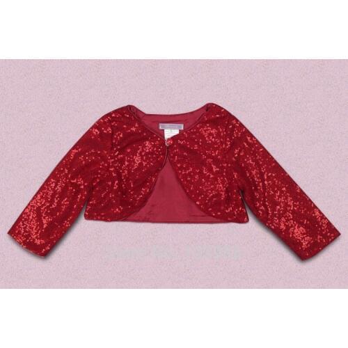 High Quality Girls Jacket and Coats for princess party dresses Long Sleeves Kids Baby Coats Satin Fashion Flower Girl Bolero