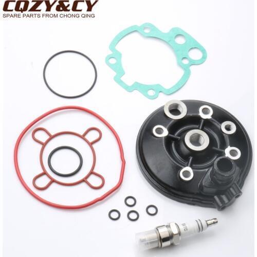 90cc Engine cylinder head & E6TC spark plug & cylinder head Gasket Set for minarelli BETA RK6 RR 50 ALU AM4 AM5 AM6 49mm 2T