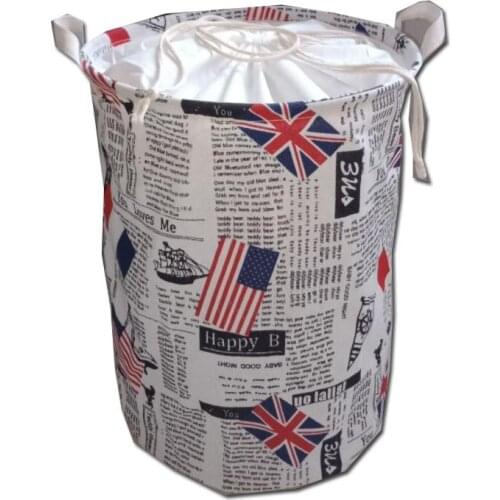 European style Laundry Hamper Folding Waterproof Clothes Storage Baskets Home decoration Storage barrel kid toy organizer basket