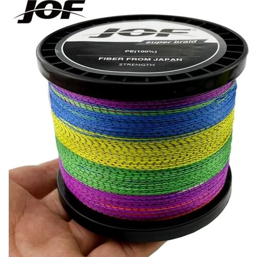 JOF Spot Fishing Line 1000M/500M/300M/100M 8 Strands Braided PE Line Fishing Tackle 18 22 31 39 43 52 61 78 96LB