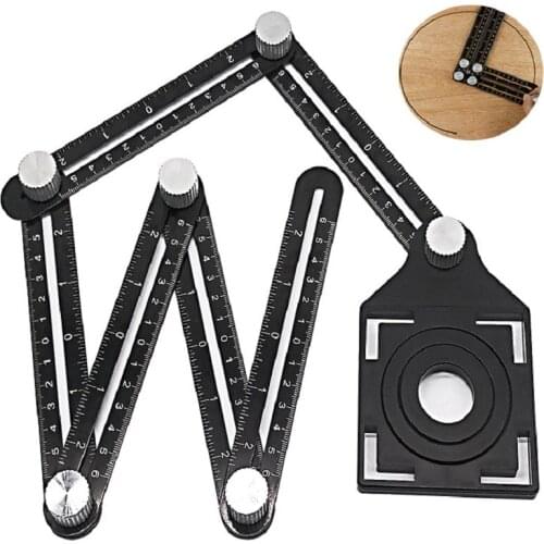 Angle Ruler Multi-Functional Folding Multi-Angle Measuring Tool Paste Floor Tile Glass Vientiane Universal Hole Punch