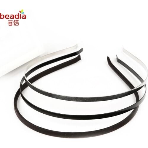 Fashion Iron Hair Accessories Headband For Women 4mm Metal Padded Hairbands Fashion Headwear Head Band Black And Silver Color