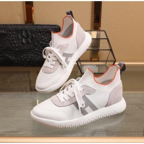 Men casual shoes lazy non-lace up autumn walk shoes fashion luxury white