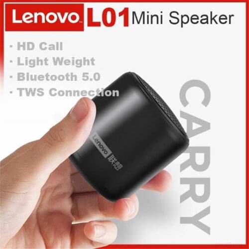 Original Lenovo L01 Bluetooth Speaker Portable Outdoor Loudspeaker Wireless Mini Column 3D Stereo Music Surround Bass Box Mic
