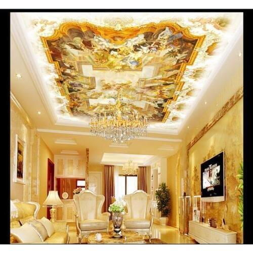 Custom photo wallpaper 3d ceiling wallpaper murals Hand draw three-dimensional painting zenith ceiling murals background wall