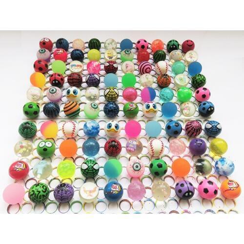 100pcs Children Toy Ball Colored Bouncing Ball Rubber Outdoor Toys Kids Sport Games Elastic Color mixing Juggling Jumping Balls