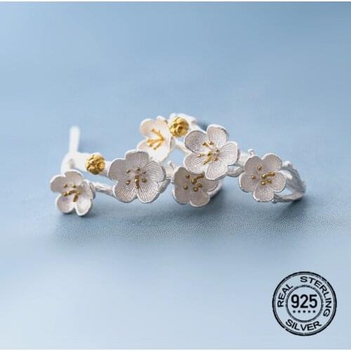 S925 Silver Cherry Blossom Earrings For Women High Quality New Hot Sale Korea Fashion Student Birthday Gift Girl Jewelry INEFFA
