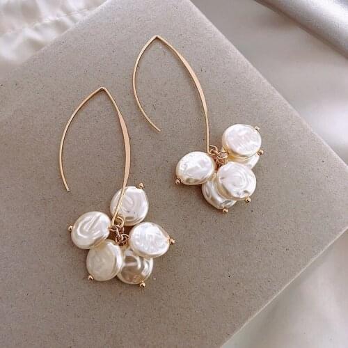 Baroque Pearl Dangle Earrings For Women Teens Girls Korean Fashion Statement Earrings Wedding Party Fashion Jewelry