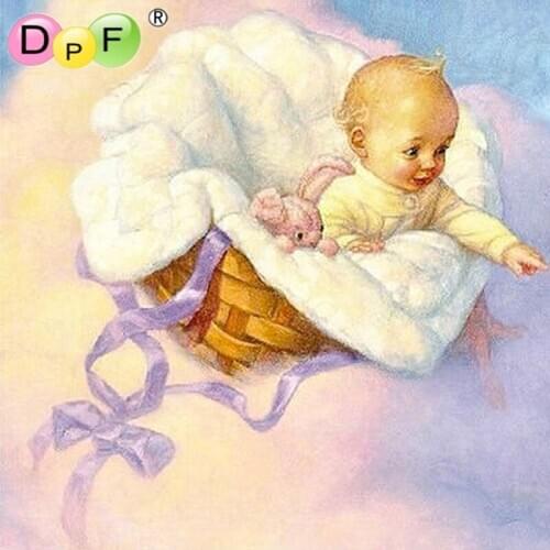 Resin 5D DIY Diamond embroidery Baby in the cradle Diamond Painting Cross Stitch Needlework Home Decorative crafts picture