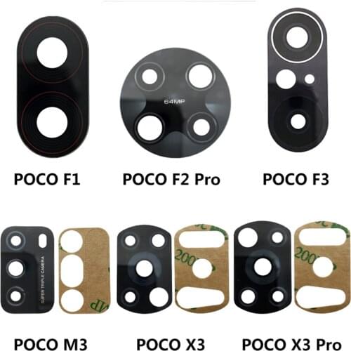 2PCS Back Rear Camera Glass Lens Cover With Adhesive For Xiaomi Redmi K30 Pro / Poco F2 Pro / Poco F1 / Poco X2 / Redmi 9C