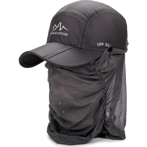 Fashion Spring Summer Women Men Outdoor Sunhat Removable Rrotective Mask Baseball Cap Breathable Riding Fishing Sunscreen Hat