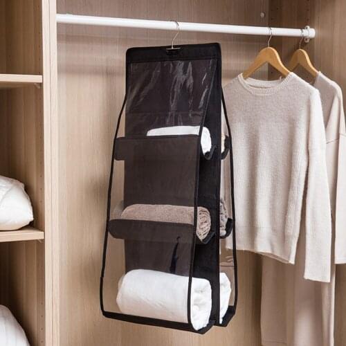 Bag Storages Dust Cover For Closet Holder Organizer Garment Clear Handbag Black Gray Color 82x35cm 2021 New Arrival Suit Hanging