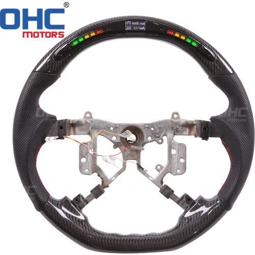 Real Carbon Fiber LED Steering Wheel compatible for Toyota Hilux Camry Previa