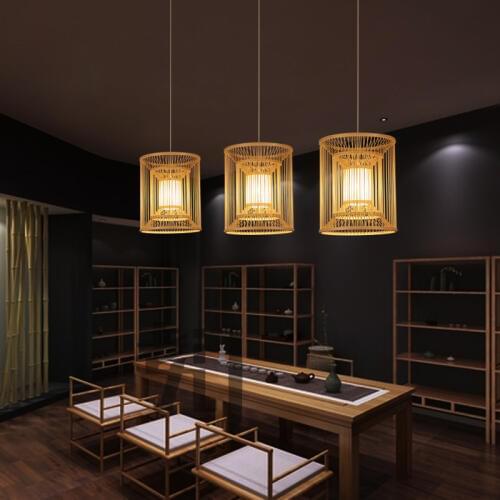 Japanese bamboo Pendant Lights tea garden bedlamp creative southeast restaurant balcony lamp LU71589