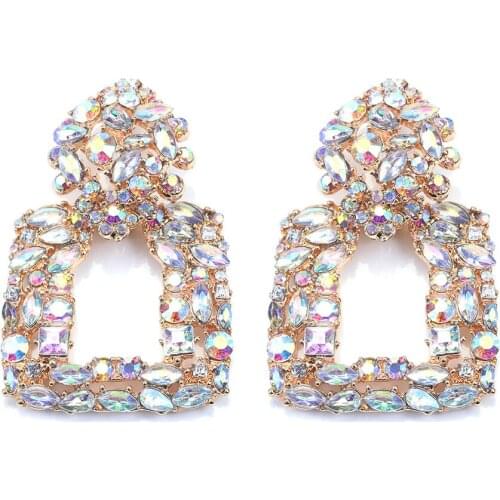 ZA Crystal Drop Earrings For Women Wedding Newly Bohemian Party Statement Earrings Jewelry Accessories Handmade Girls Gift