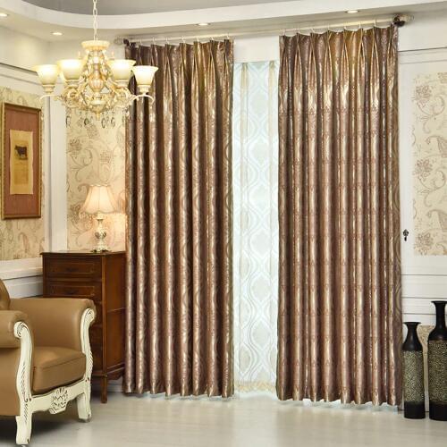 European Jacquard Blackout Window Curtain Fabric Modern Kitchen Ready Made Curtains Door For Bedroom Living Room Drapes