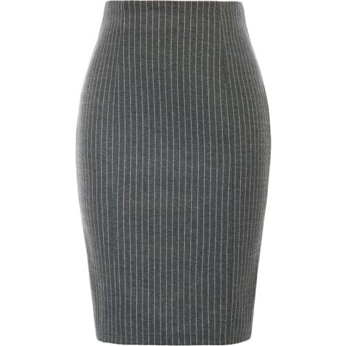 Women Pinstripe Bodycon Skirt OL Lady High Waist Hips-Wrapped Back Split Fashion Casual Business Office Work Skirts Female New