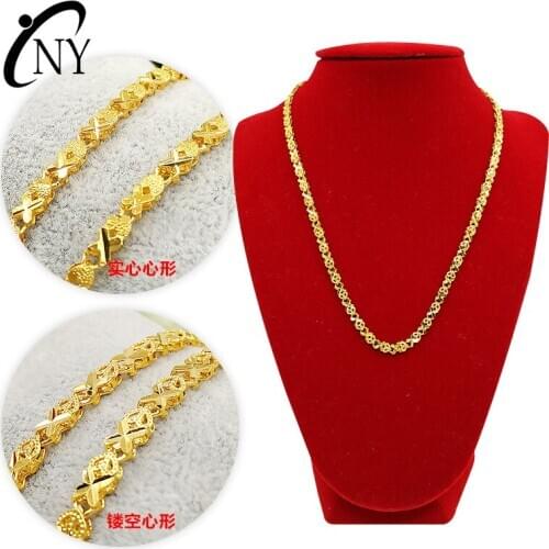 FASHION RETRO 14K GOLD NECKLACE FOR WOMEN WEDDING ENGAGEMENT JEWELRY YELLOW GOLD STATEMENT NECKLACE CHAIN CHOKER BIRTHDAY GIFTS