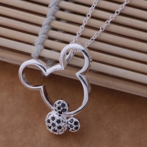 AN672 925 Trendy Silver Plated Necklaces For Women Wholesale Free Shipping Charm Christmas Gifts Fashion Jewelry Mikey Pendant