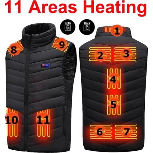 11 Areas 9 Areas Heated Vest Heated Jacket Mens Women Thermal Warm Winter Heated Clothes Electric Heating Vest Usb Heating Vest