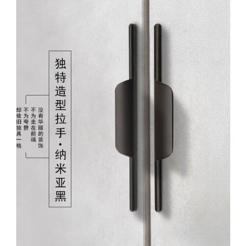 1Pair Simple Black Cabinet Handle Zinc Alloy Kitchen Cupboard Pull Drawer Knobs for Wardrobe Door Furniture Hardware Accessories