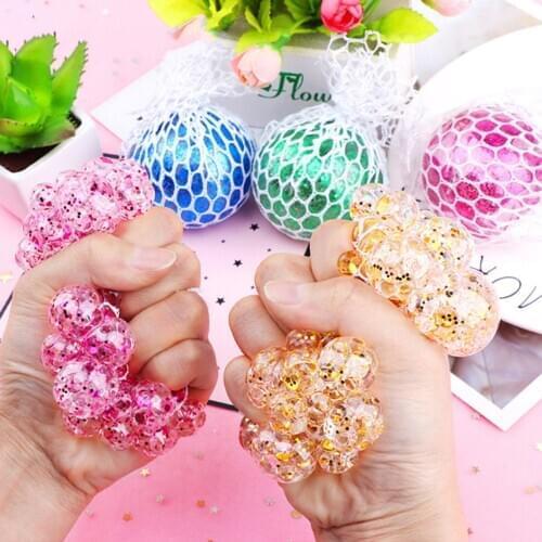 1PC Colorful Decompression Vent Ball Rainbow Funny Gift Squeeze Ball Stress Relief Hand Toy Color Random