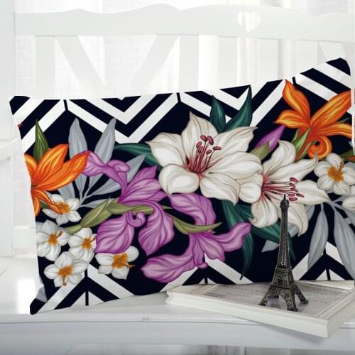 1pc Pillow cover Pillow case Luxury Bedding Pillowcase Pillowcovers decorative 50x70 Customizable size 3D Print Flowers lines