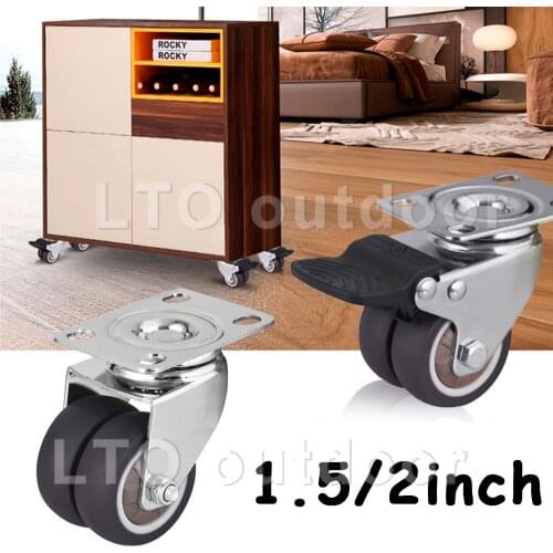 1PCS 360 Degree Swivel Caster Wheels Heavy Duty Caster Wheels With Top Plate No Noise Wheels For Carts Workbench