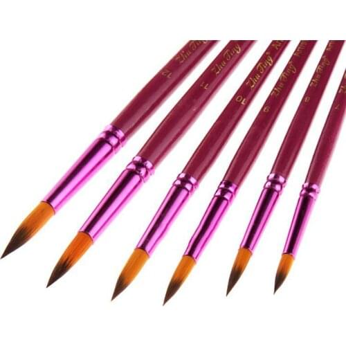 12Pcs/set Nylon Hair Paint Brush Different Size Artist Fine Oil Painting Brushes Watercolor Gouache Drawing Art Accessory