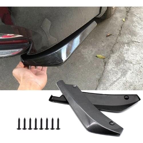 2Pcs Universal Car carbon fiber pattern Lip Diffuser Splitter Spoiler Scratch Protector Car Rear Bumper Accessories Exterior