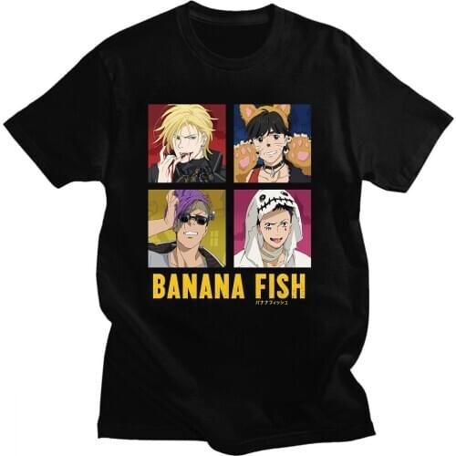 2020 BANANA FISH T-shirts Hip Hop T Shirts Casual Tee Shirt Round Neck Short Sleeve T-shirt Tops