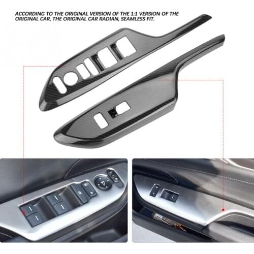 4Pcs Carbon Fiber Car Style Door Handle Armrest Trim Cover Decoration Fit For Honda Civic 2016 2017 left-hand driving