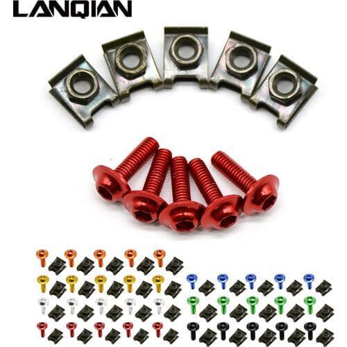 6mm Motorbike CNC Fairing body work Bolts Screws 5 pcs For Suzuki For Honda CB400 CBR250 CBR400 CB-1 HORNET CB500F CB 500 F