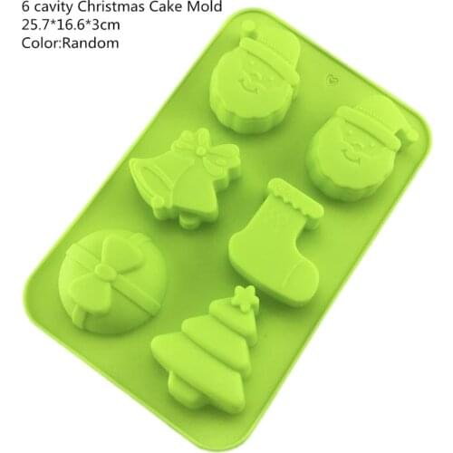 6 cavity christmas Silicone Cake Mold Kitchen Bakeware DIY Desserts Baking Mousse Moulds Pan Tools