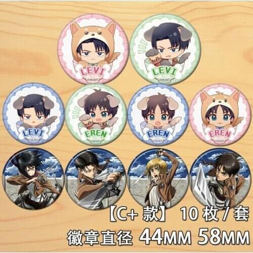 Anime Attack on Titan Eren Jäger Levi Armin Arlert Figure 4617 Badges Round Brooch Pin Gifts Kids Collection Toy